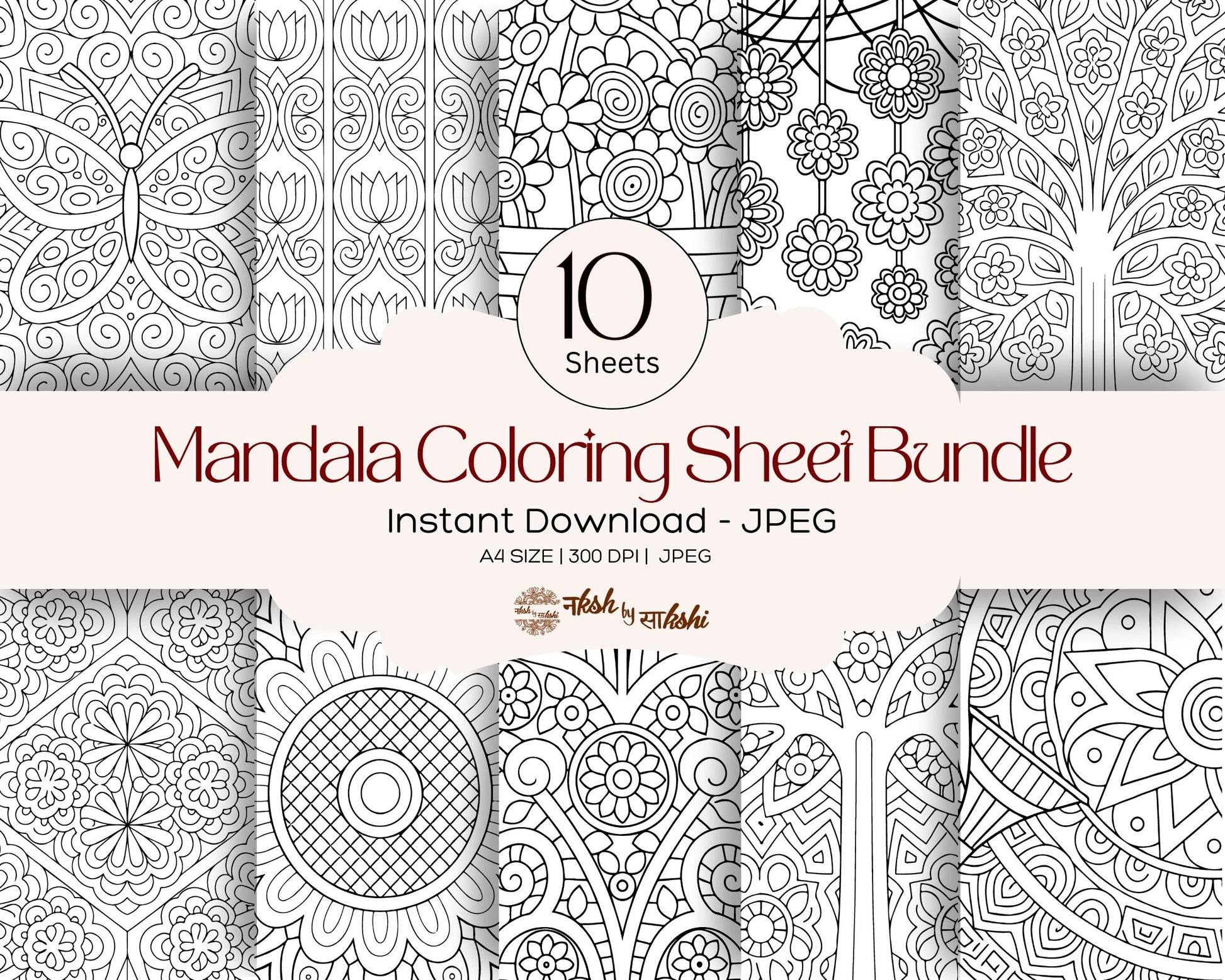 Zentangle Flowers Patterns Coloring Book
