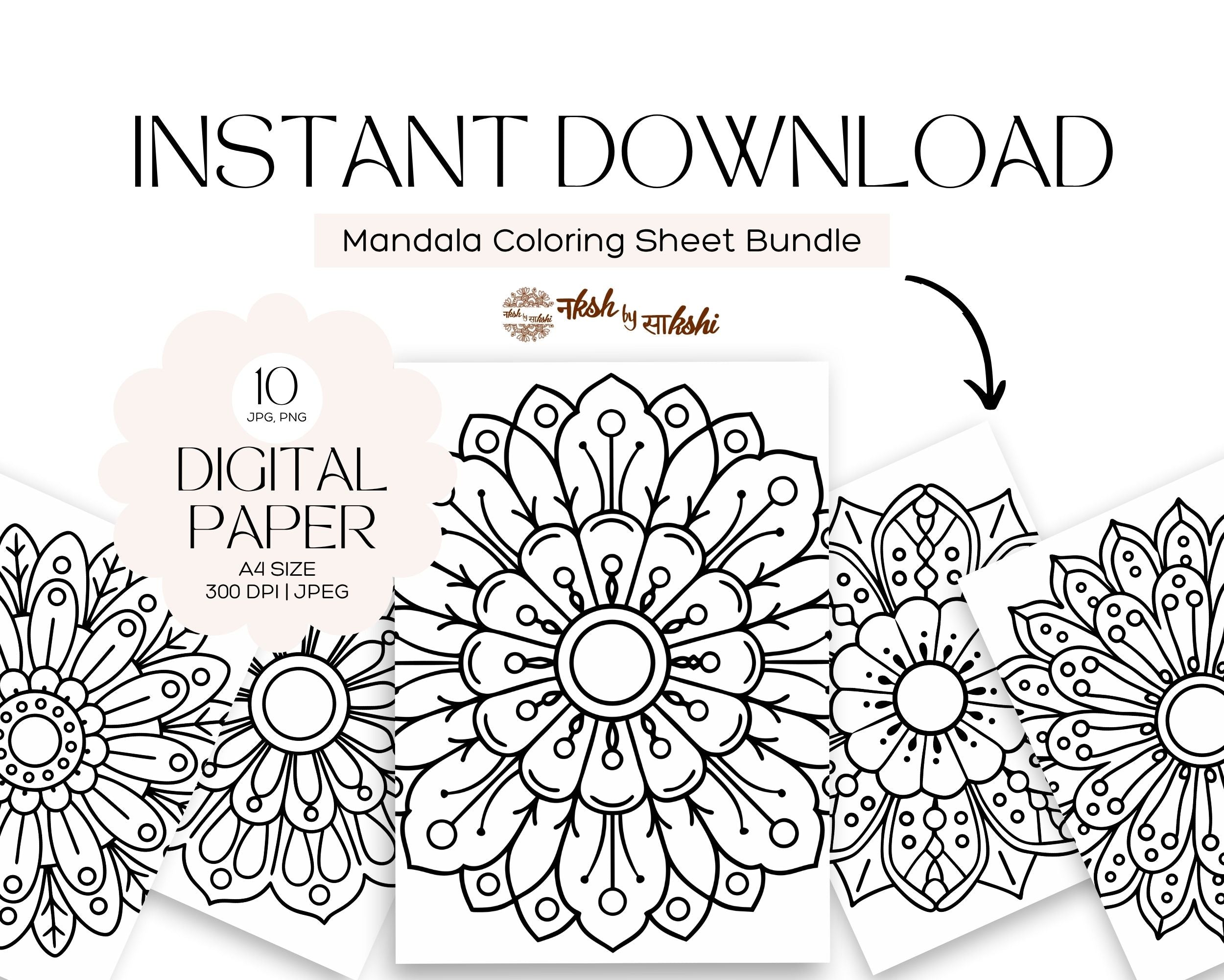 Flowers Mandala Coloring Pages