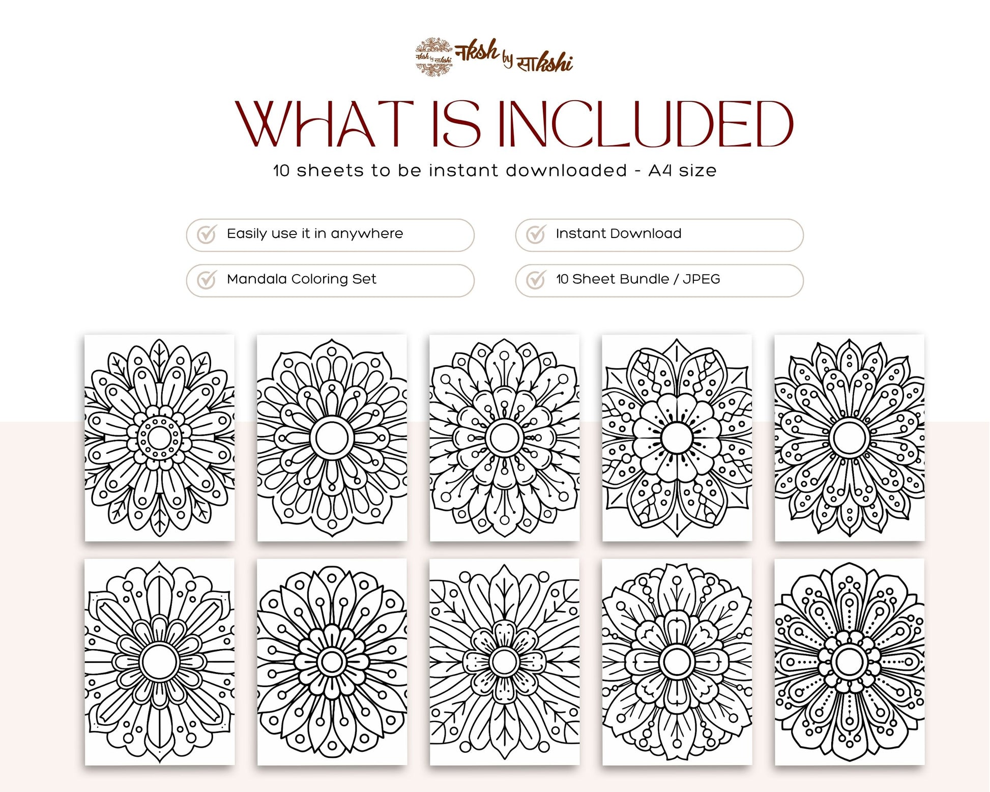Flowers Mandala Coloring Pages