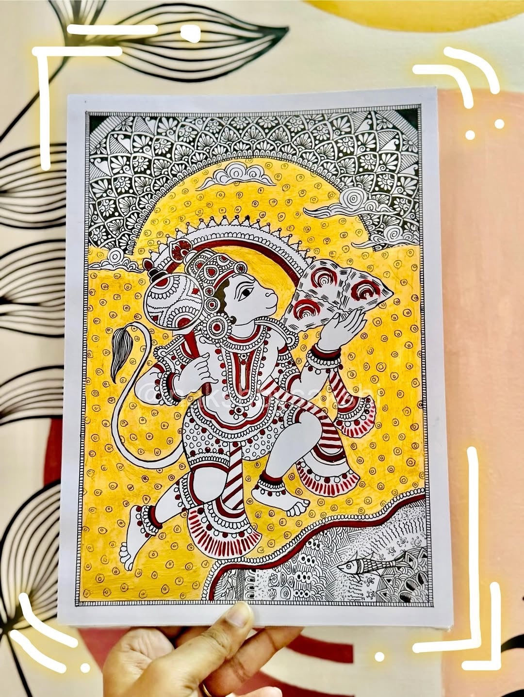 The Eternal Devotee – Kalamkari Hanumanji
