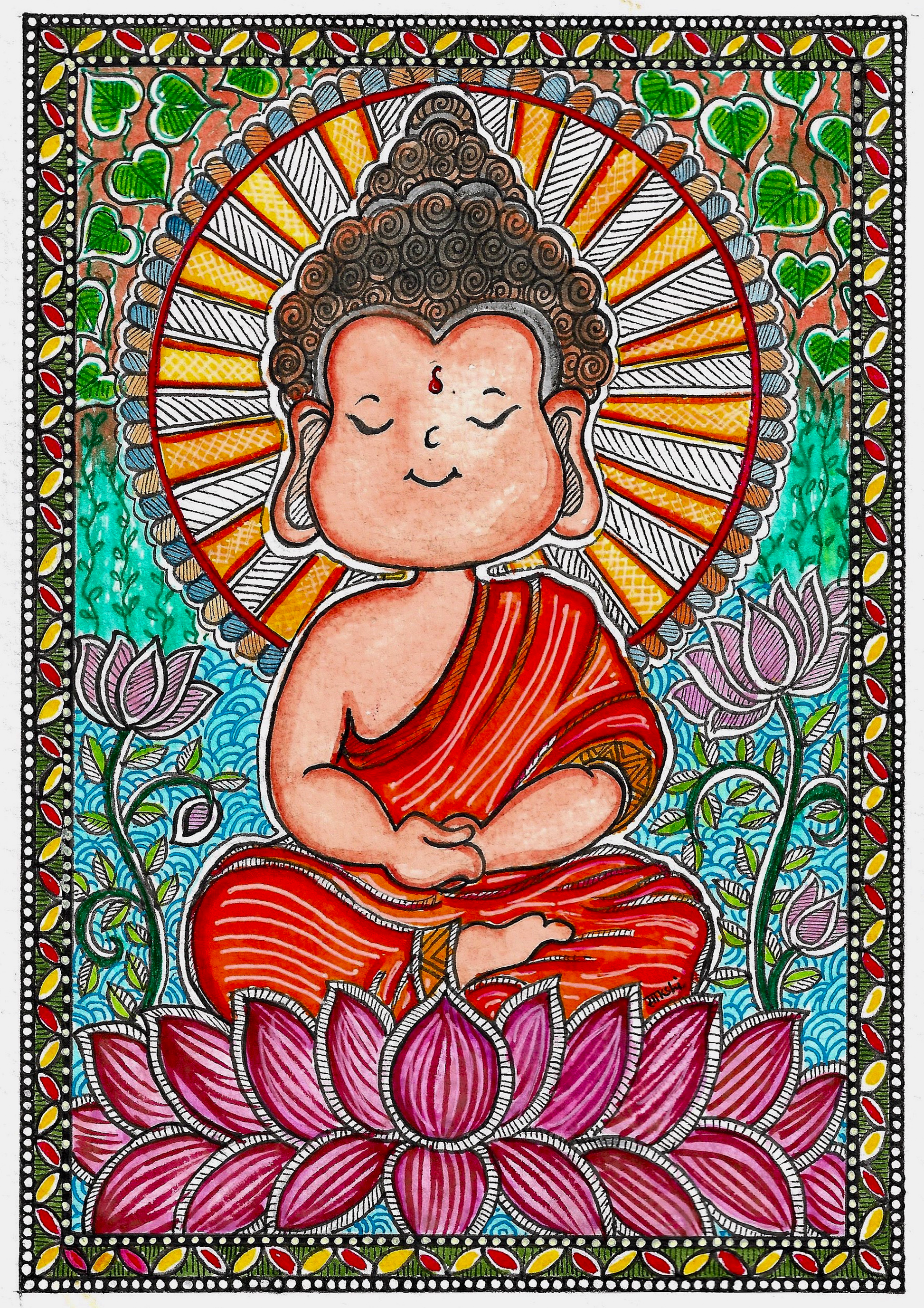 Little Buddha- Madhubani