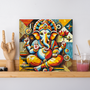 Modern Geometric Ganesha Canvas Painting