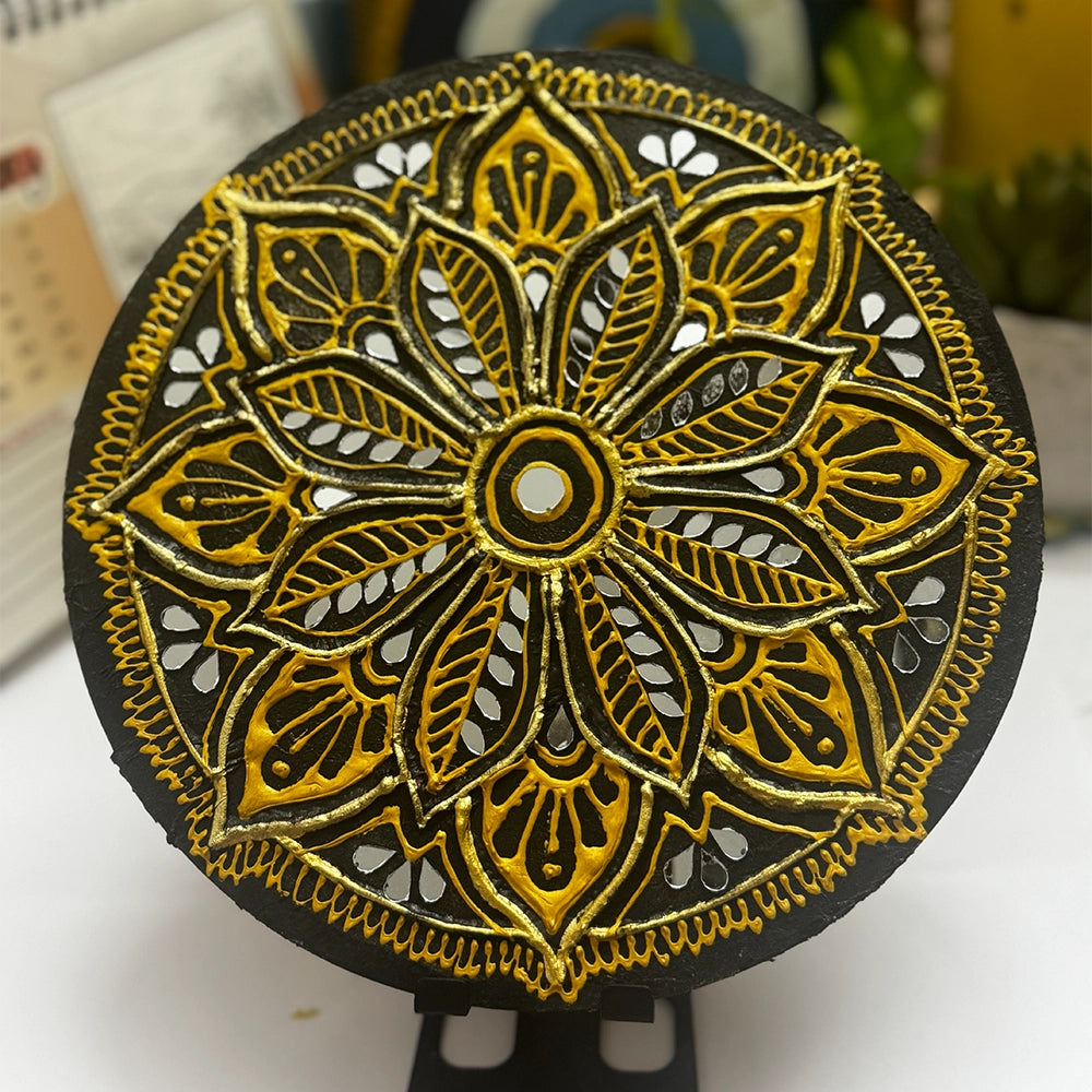 Golden Black Mandala X Lippan Art wall decor
