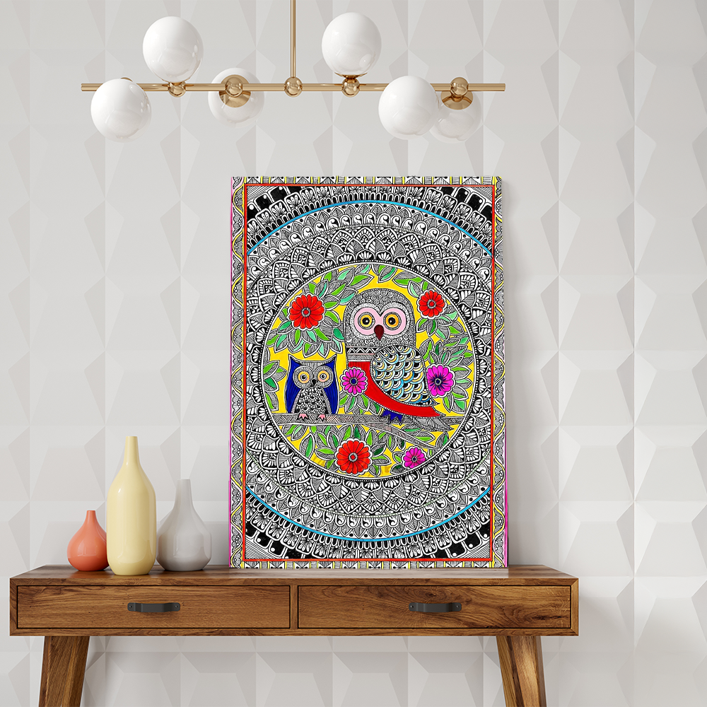 Owl Madhubani-Mandala