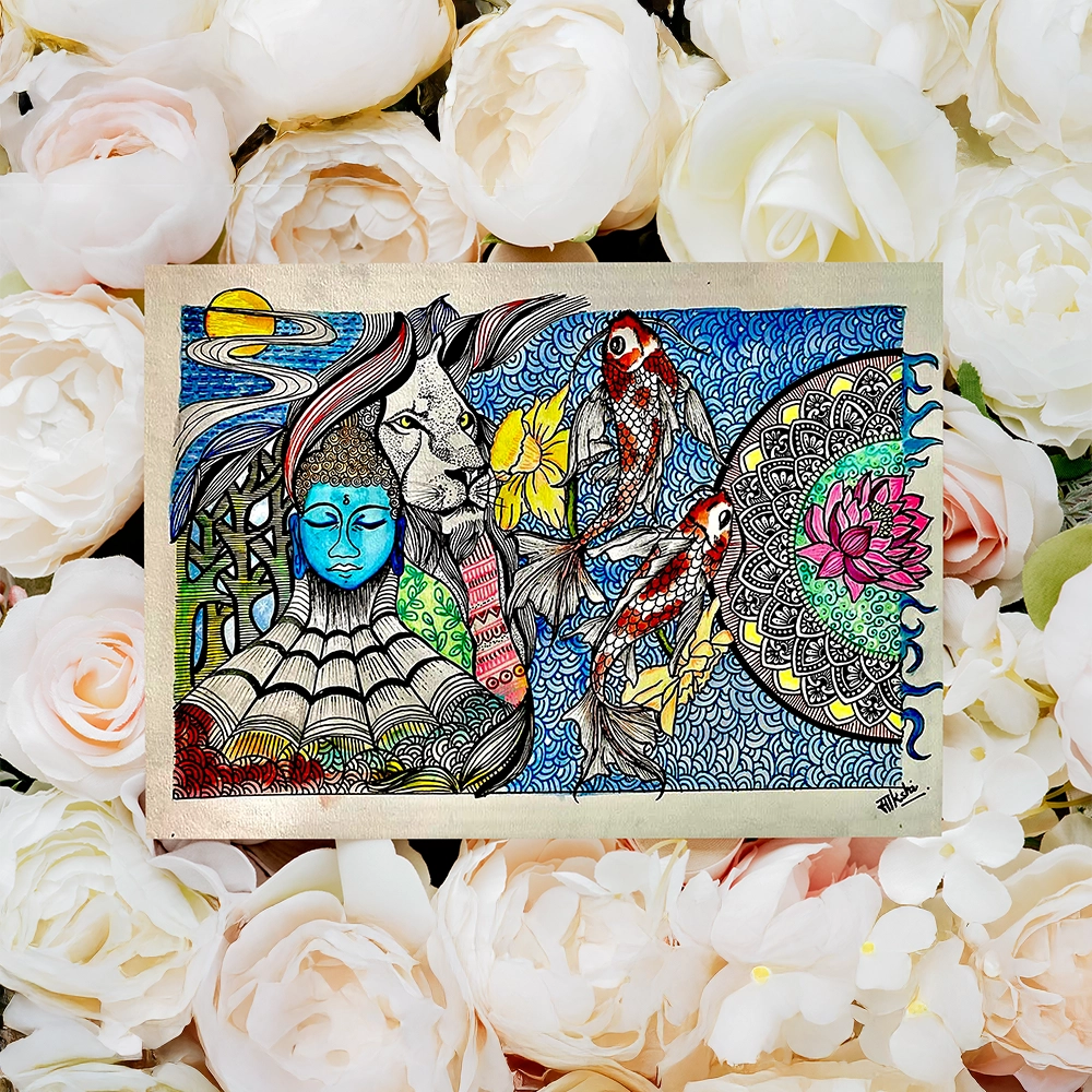 Spiritual Fusion: Multi-Element Doodle Mandala