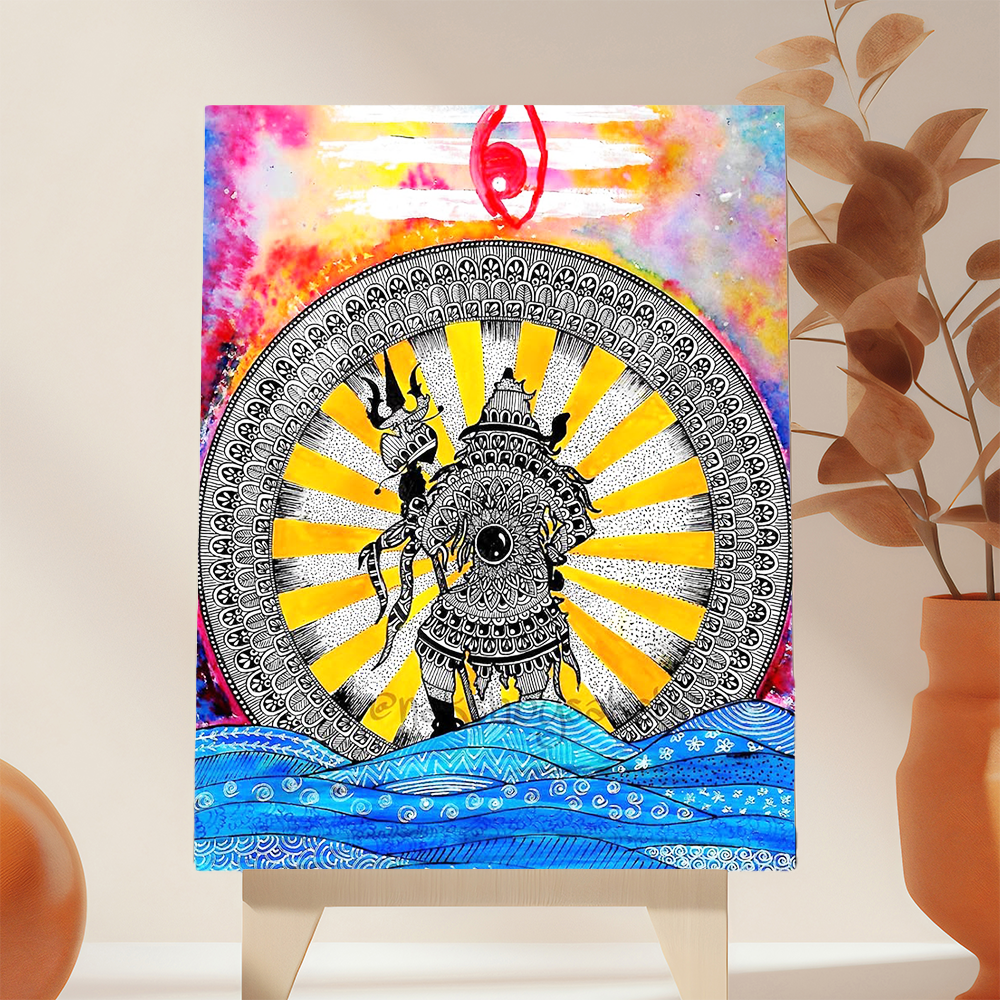 Mahakal with fiery eye