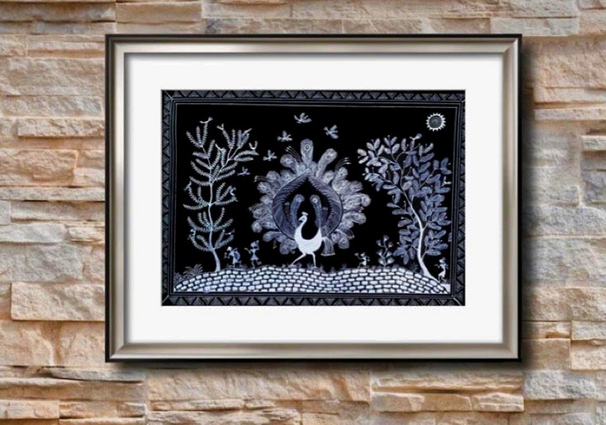 Graceful Warli Peacock